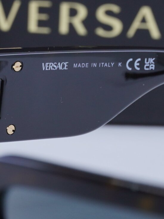 Versace VE4459 108/87 Unisex Rectangle Sunglasses – Havana / Dark Grey main image 5